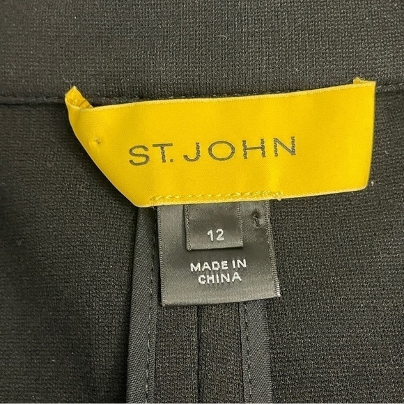 St John black blazer with white stitching size 12 - Picture 8 of 9